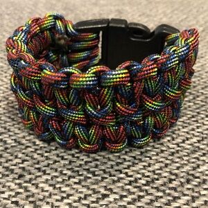 Handmade Double Cobra Weave Multicolored Paracord Bracelet, Fits A 6 1/2…